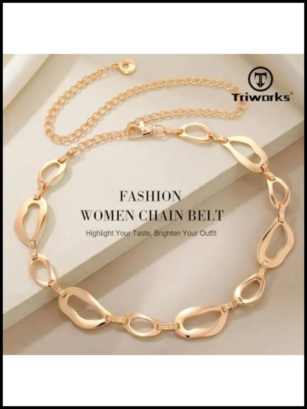 Chunky Chain Waist Belt for Women Dresses - Metal Link Belt